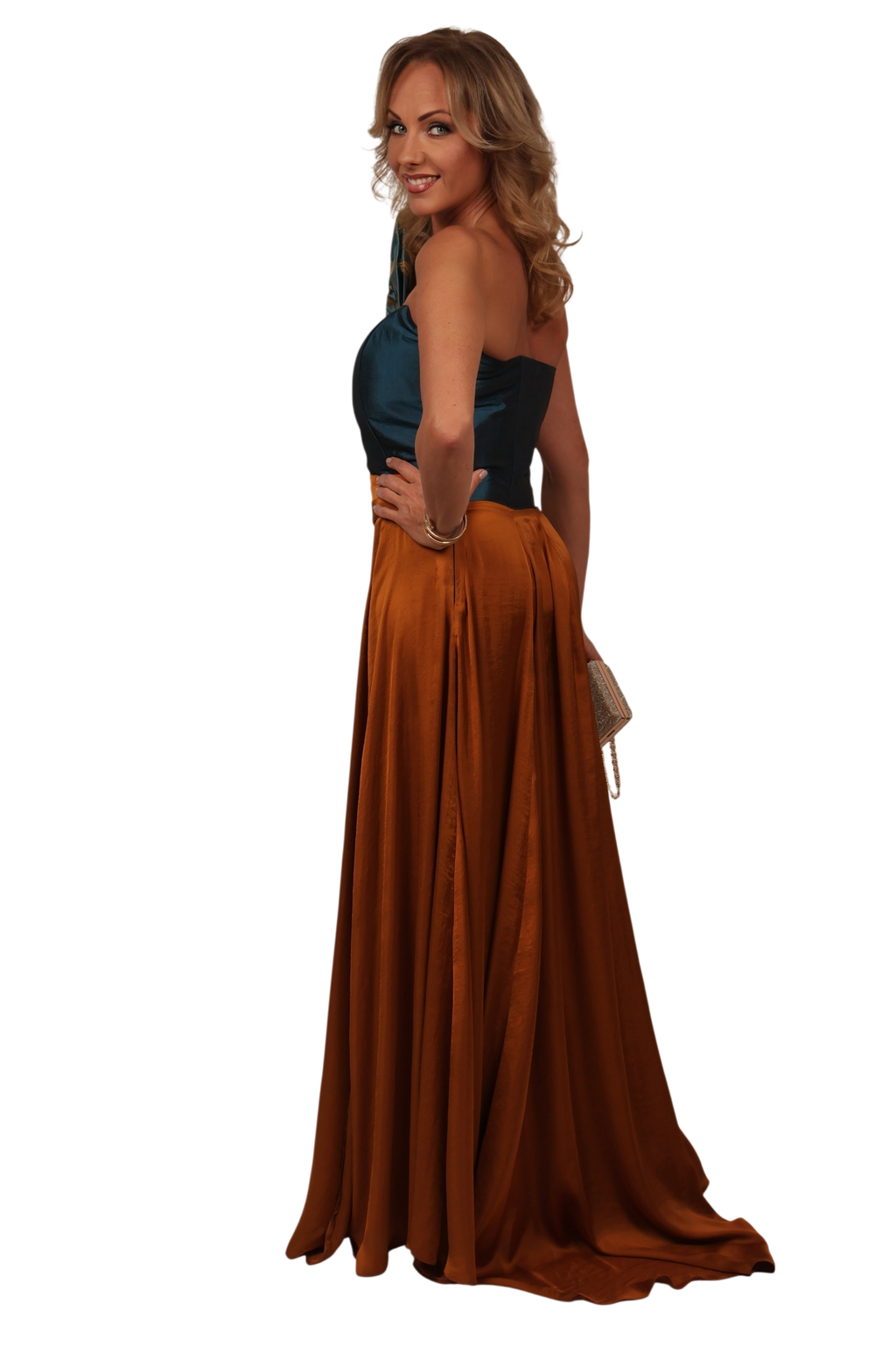 BLUE AMAZON EVENING GOWN