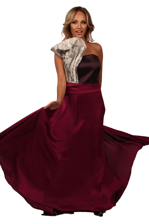 BURGUNDY AMAZON EVENING GOWN She Glows BURGUNDY AMAZON EVENING GOWN She Glows
