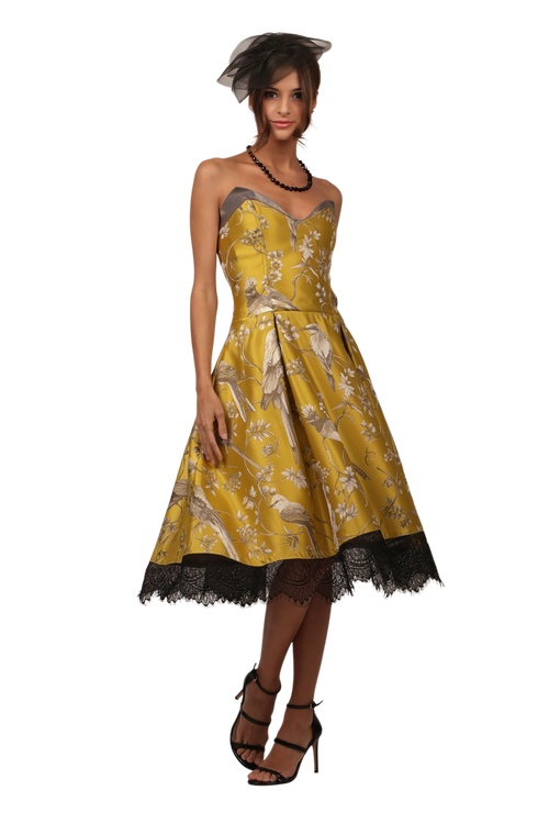 YELLOW AMAZON COCKTAIL DRESS